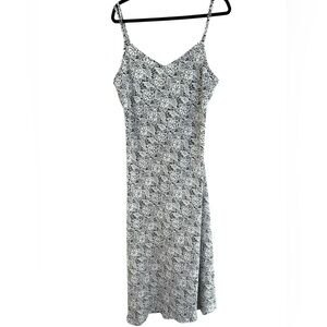 Express Womens Vintage Y2K 90s Floral Black White Slip Maxi Zip Dress Size 11/12